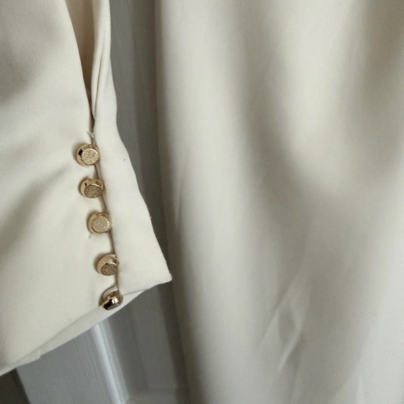 Zara Dress Cream Long Sleeve Satin Midi - Picture 4 of 6